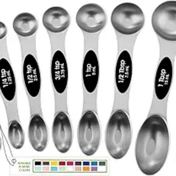 Magnetic Measuring Spoons Set with Strong N45 Magnets Heavy Duty BPA Free Black - Picture 7 of 7